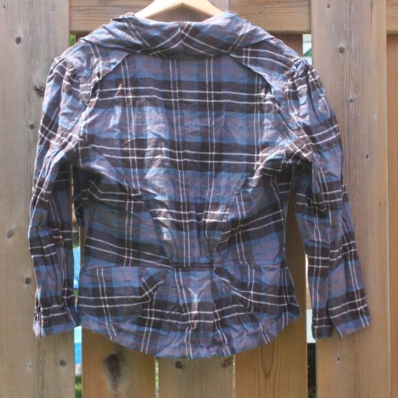 ATTRACTIVE Plaid Moto Blazer Mark. Size M Fabric Moto Jacket - Picture 4 of 4